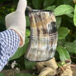 Rustic Handcrafted Buffalo Horn Tankard Mug