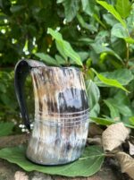 Rustic Handcrafted Buffalo Horn Tankard Mug - Image 8