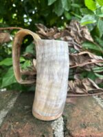Authentic Handcrafted Viking Horn Tankard | Natural Polished buffalo Horn Beer Mug with Sturdy Handle & Sealed Wooden Base Plain horn mug, classic Viking tankard, authentic Buffalo horn mug, medieval ale mug, renaissance fair props, groomsmen gift, natural horn stein. - Image 7
