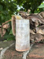 Authentic Handcrafted Viking Horn Tankard | Natural Polished buffalo Horn Beer Mug with Sturdy Handle & Sealed Wooden Base Plain horn mug, classic Viking tankard, authentic Buffalo horn mug, medieval ale mug, renaissance fair props, groomsmen gift, natural horn stein. - Image 4