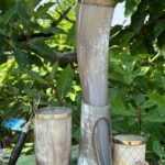 Handcrafted Viking Horn Bar Set with Bottle, Tankard & Stirrer