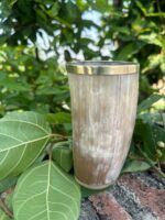 Buffalo Horn Glass with Brass Rim
