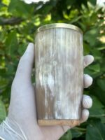 Buffalo Horn Glass with Brass Rim - Image 3
