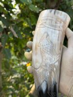 Howling  Fenrir Wolf Drinking Horn - Image 2