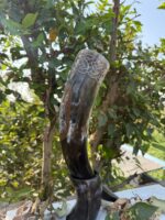 Viking Drinking Horn with Valkyrie Engraving Norse Mead Horn featuring a Valkyrie Warrior - Image 5