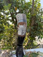Viking Drinking Horn with Valkyrie Engraving Norse Mead Horn featuring a Valkyrie Warrior - Image 4
