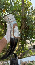 Viking Drinking Horn with Valkyrie Engraving Norse Mead Horn featuring a Valkyrie Warrior - Image 3
