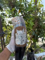Viking Drinking Horn with Valkyrie Engraving Norse Mead Horn featuring a Valkyrie Warrior - Image 2