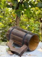 Barrel-Style Wooden Mug Rustic Barrel-Style Wooden Mug Stave-Design Wooden Beer Mug Medieval / Tavern-Style Wooden Mug - Image 3