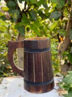 Barrel-Style Wooden Mug Rustic Barrel-Style Wooden Mug Stave-Design Wooden Beer Mug Medieval / Tavern-Style Wooden Mug - Image 4