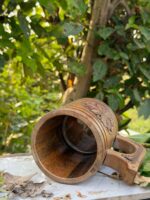 Nordic Compass Hand-Carved Wooden Tankard Carved Mandala-Style Wooden Tankard Engraved Wooden Beer Mug Folk-Art / Slavic-Style Wooden Mug - Image 2