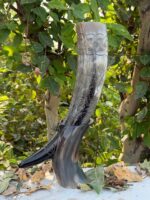 Valknut Viking Buffalo Horn Drinking Horn Engraved Viking Drinking Horn with Stand Ultimete Viking Legend Drinking Horn - Image 2