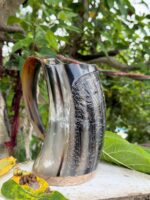Odin's Raven Buffalo Horn Tankard Odin Mug / Buffalo Horn Tankard /Buffalo Horn Mug with Carved - Image 2