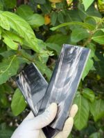 Buffalo Horn Plates – Black with White Streaks Color – 100% Natural Horn - Image 4