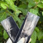 Buffalo Horn Plates – Black with White Streaks Color – 100% Natural Horn
