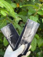 Buffalo Horn Plates – Black with White Streaks Color – 100% Natural Horn