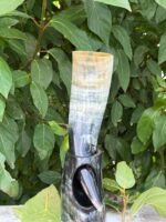 Handcrafted Buffalo Horn Viking Drinking Horn Viking Drinking Horn engraved with the Vegvísir Viking Compass or runic compass Buffalo Horn Elder Futhark alphabet. - Image 3